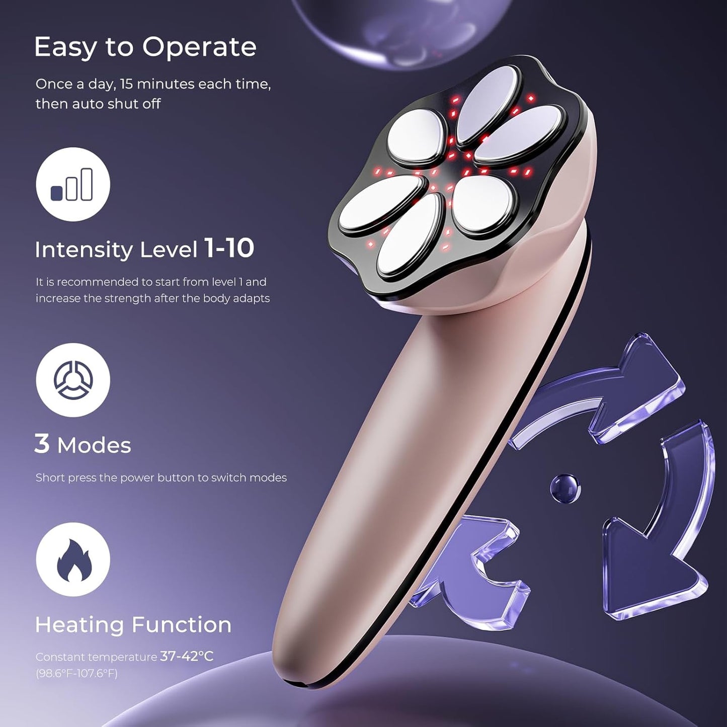 Cellulite Massager, Upgraded 6 Heads Body Sculpting Machine 3 in 1 Cordless Electric Handle Massager for Belly, Waist, Arm, Leg and Massage