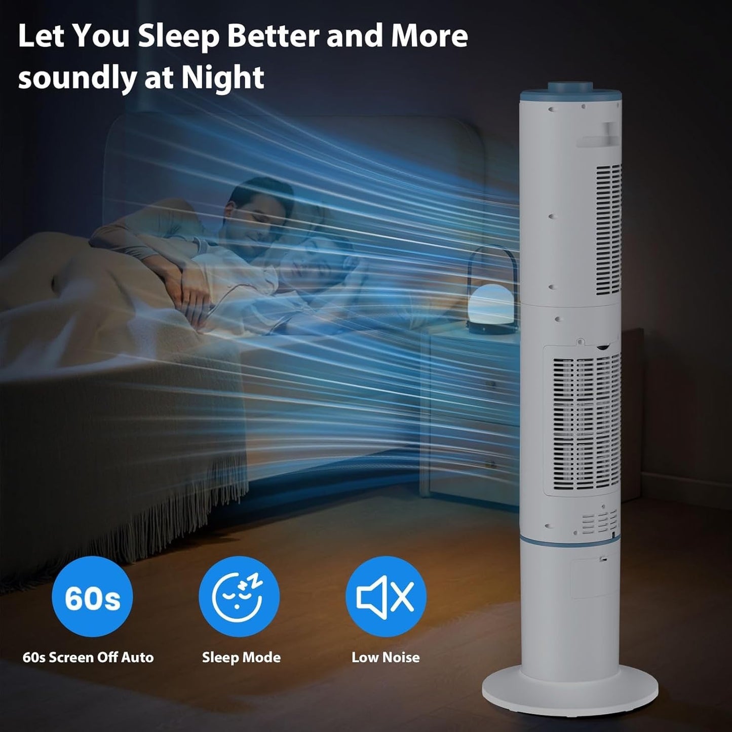 Mobile Air Conditioners, 4 in 1 Tower Fan/Air Purifier/Humidifier/Evaporative Coolers 65W 1-24H Timer 4 Mode 8M/S Wind w/ 4 Ice Box 10M Remote Control Air Conditioning for Home/Bedroom/Office