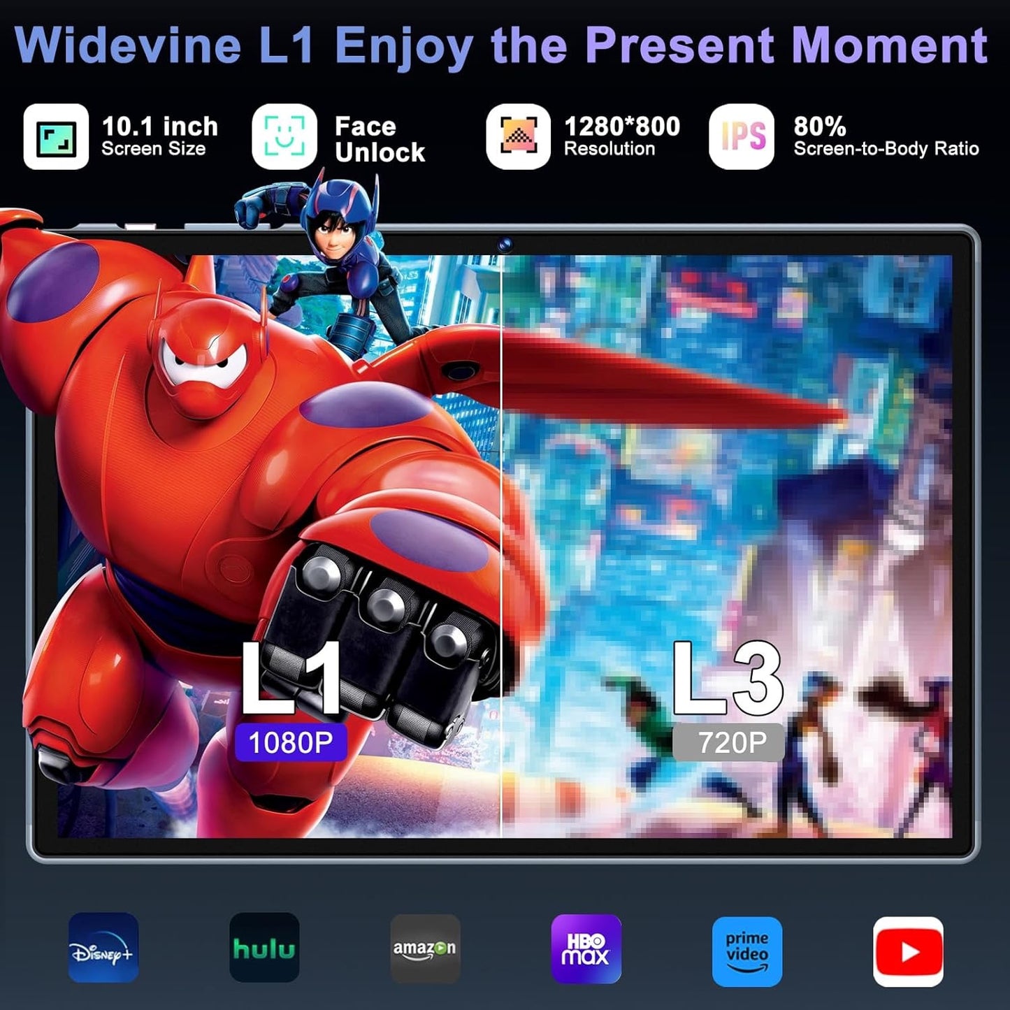 10 Inch Android 14 Tablets, 22GB RAM+128GB ROM(TF 1TB), 8000mAh, 8-Core 2.0 GHz, 5G WiFi, Widevine L1, Netflix FHD, 8+5MP, GMS | BT5.0 | Face ID, Tablet with keyboard&Mouse, Grey