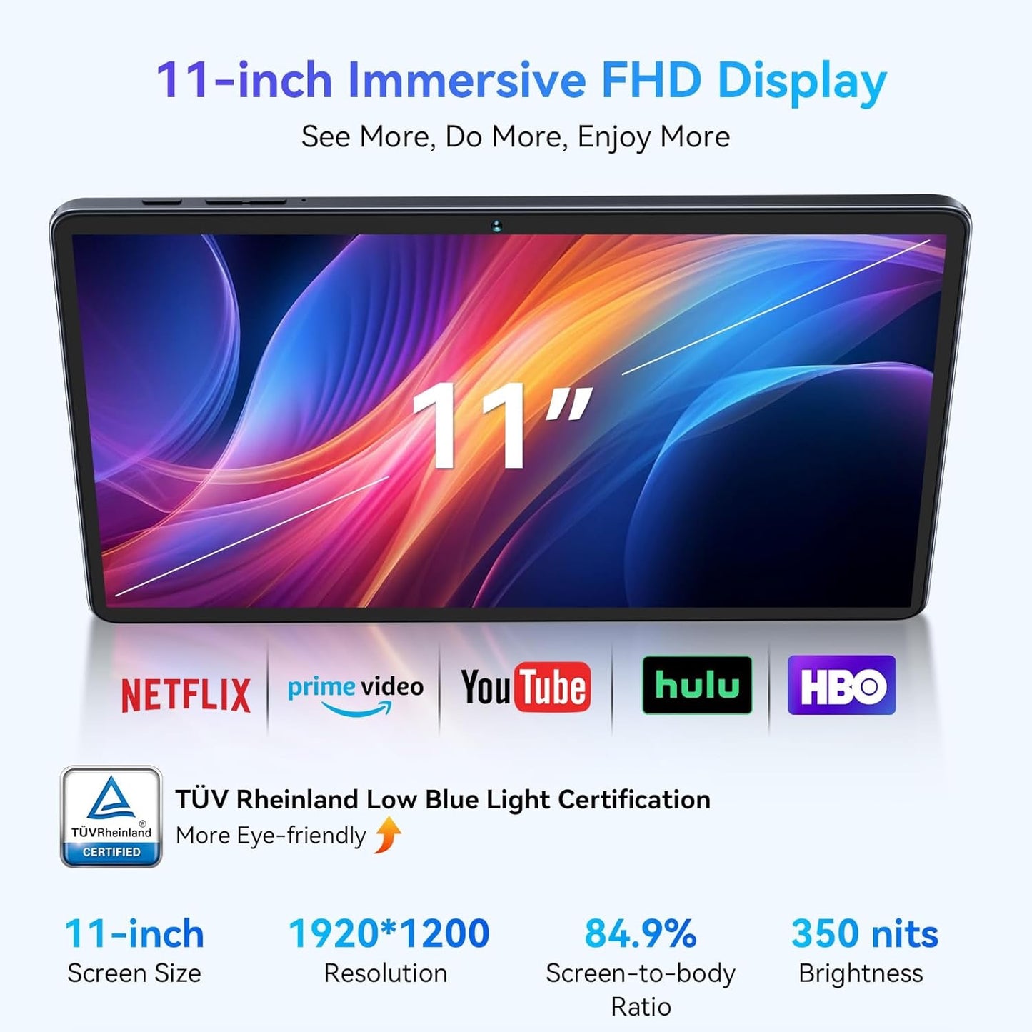 2025 Newest Android 15 AI Tablet,11 Inch Android Tablets With SIM Card Slot,24GB RAM+256GB ROM(TF 2TB),5G WIFI|Octa-Core|8000 mAH|Widevine L1| Netflix|8MP+16MP|Bluetooth 5.0|GPS,2-Year Warranty-Grey