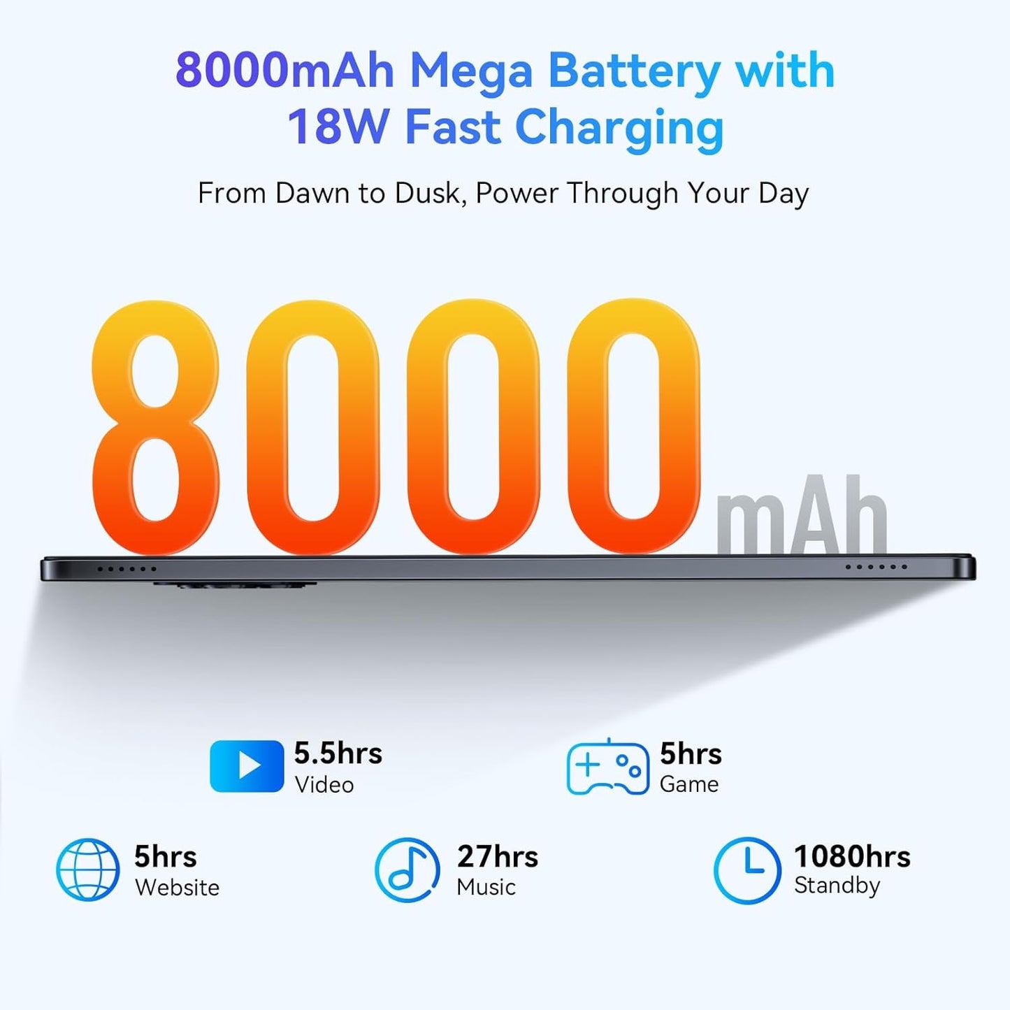 2025 Newest Android 15 AI Tablet,11 Inch Android Tablets With SIM Card Slot,24GB RAM+256GB ROM(TF 2TB),5G WIFI|Octa-Core|8000 mAH|Widevine L1| Netflix|8MP+16MP|Bluetooth 5.0|GPS,2-Year Warranty-Grey
