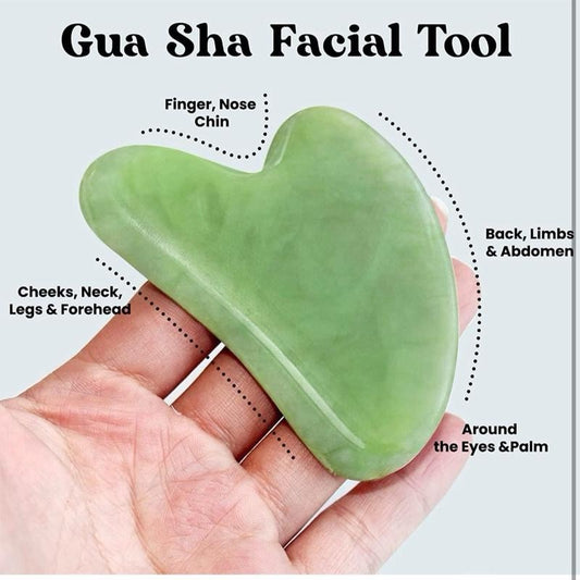 Gua Sha Stone & Jade Face Roller Set- Anti Aging Jade Gua Sha Face Massage Tool for Wrinkles- Eye Roller for Dark Circles and Puffiness- Easter- Organic Face Rollers for Women & Men- Jawline Shaperner