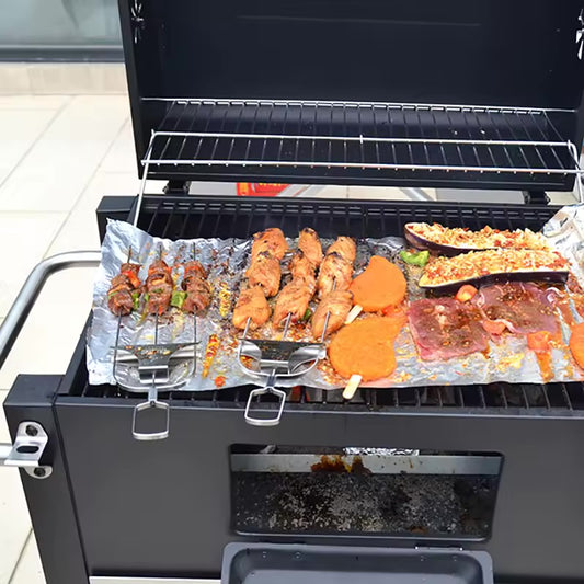 Outdoor Charcoal BBQ Grill with Portable Trolley Garden Grill for Outdoor, Party, Garden, Terrace