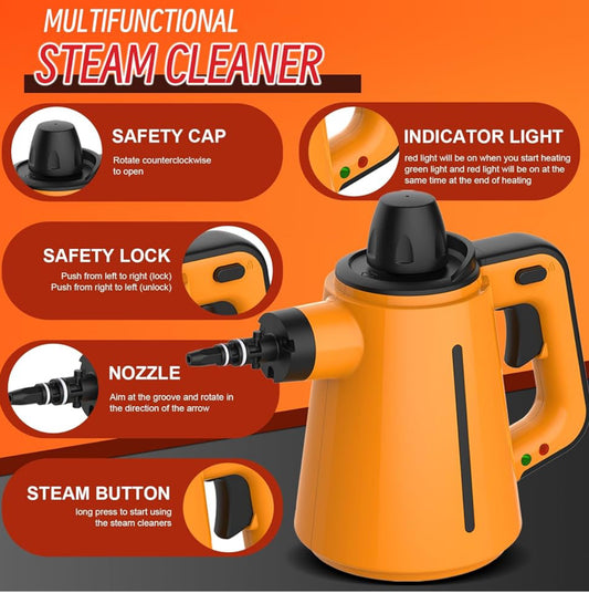 Handheld Steam Cleaner, Multipurpose Steam Cleaner with 380 Ml Capacity And 10 Accessories