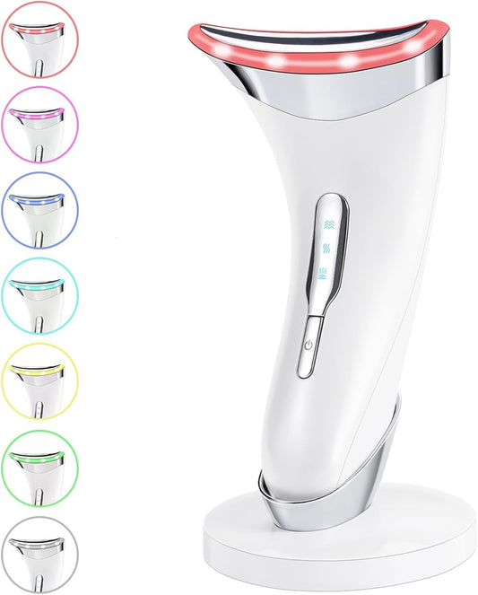 Face Massager & Neck Lift Device with 7 Colors 45°C Heat, EMS Microcurrent, Anti-Wrinkle & Anti-Aging for Face & Neck Sculpting, Face Toning Device for Women