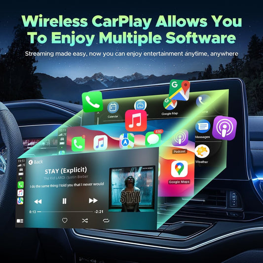 Wireless Carplay Adapter 2 in 1 for Apple CarPlay & Android Auto,Wireless CarPlay Dongle Converts Wired to Wireless,Compatible with Cars from 2016,Plug & Play, Supports iOS 10+& Android 11+