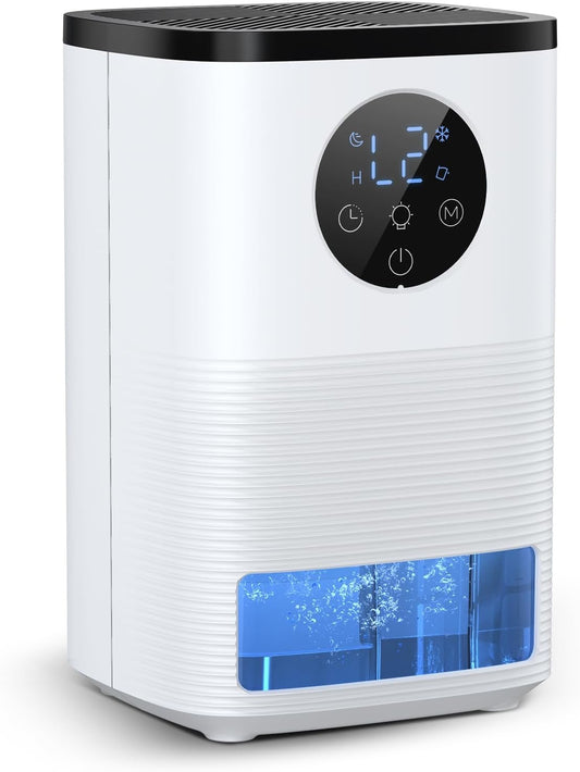 Dehumidifier for Home, 1.6L（54.11 oz) Dehumidifiers for Drying Clothes 2 Mode Auto Shut Off & 24H Timer Touch Control 7-Color Lights Quiet Dehumidifier for Bedroom Bathroom Basements Closet RV
